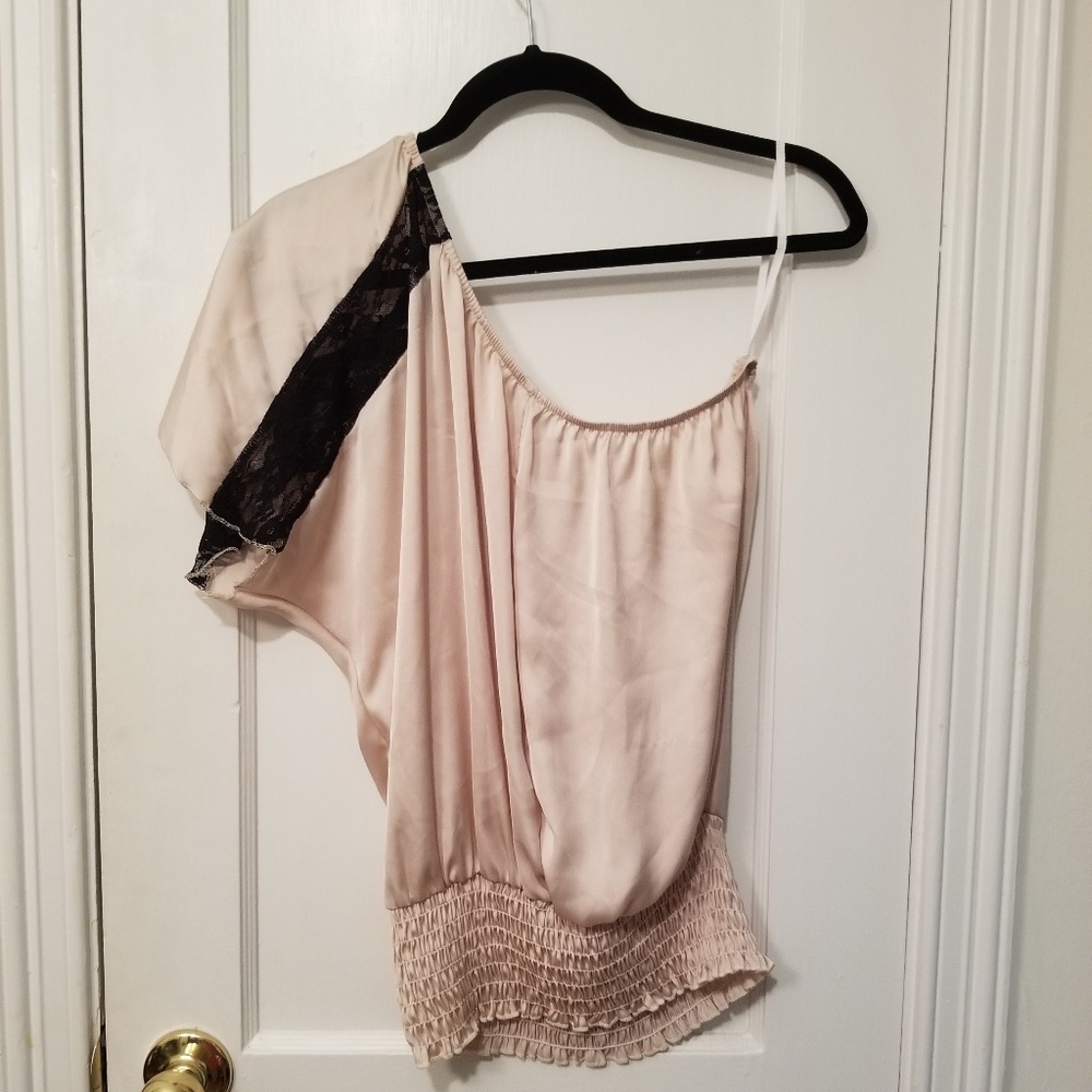 Cream, one shoulder top